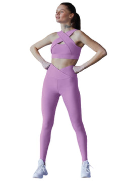 1044 Leggings de cintura extra alta en morado