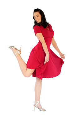 RU5751 Augusta Short arm dress in red