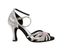 743 / L3 Scarpe da ballo con strass argento