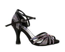 743 / L3 Zapatos de baile en negro con strass