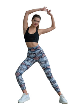 Leggings de cintura extra alta 328 en marrón y azul