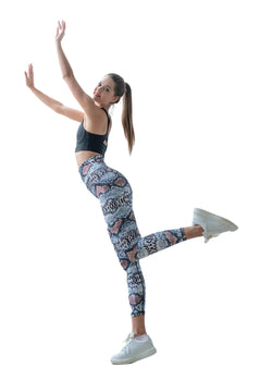 Leggings de cintura extra alta 328 en marrón y azul