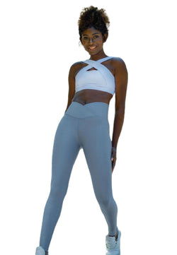 1097 Ve Waist Leggings in Wasserblau