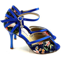 Chaussures de danse de Nao en fleurs bleues