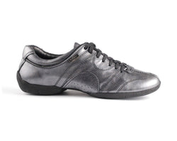 Scarpe da ballo casual PD in pelle d'argento nero