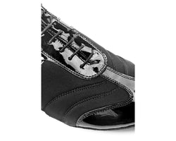 PD Pietro Premium Dance Shoes in Black Lycra/Patent Pattern