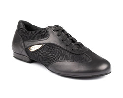 PD07 Zapato de baile en Beverly negro con suela de ante