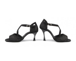 Zapatos de danza PD507 en nobuk negro/piedras negras