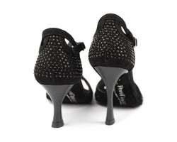 Zapatos de danza PD507 en nobuk negro/piedras negras