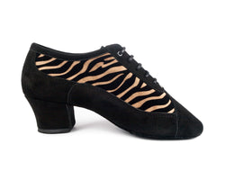 PD 703 Zapatos de baile en negro Nubuck Tiger