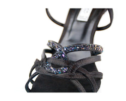 PD800 Net Chaussures de danse en satin noir