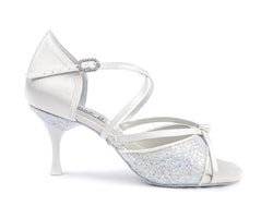 Zapatillas de danza PD801 PRO en glitter blanco