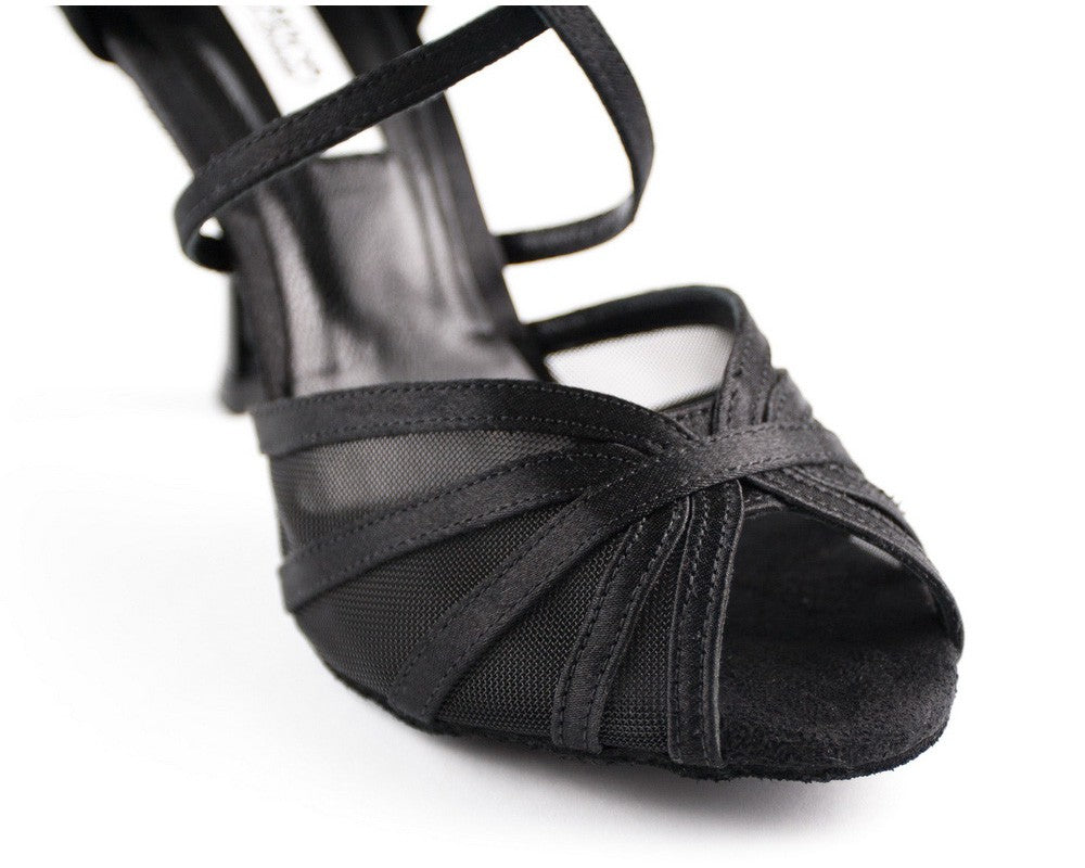 PD807 per dance shoes in Black Satin