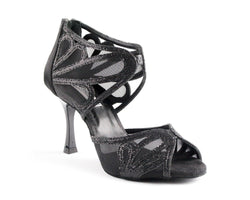 PD808 PRO Tanzschuhe in Black Satin/Glitter