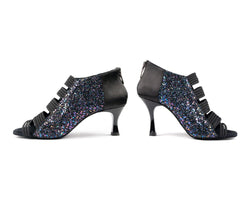 Scarpe da ballo PD811 PRO con glitter nero