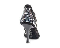 PD814 Chaussures de danse en nubuck/pierres noires