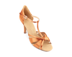 PD PRO 002 Chaussures de danse en satin tan foncé